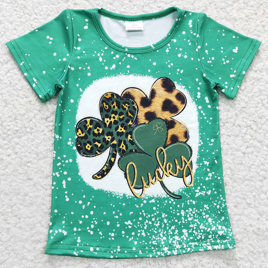 Green Baby Girls T-shirt St. Patrick's Day Boutique Girls Clothes Top Short Sleeve T-shirt GT0109