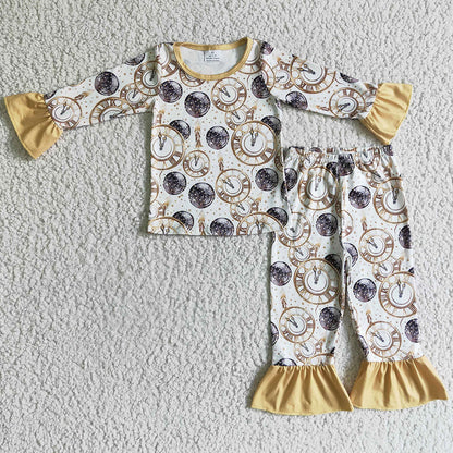 New Baby Girls Pajamas Set Happy New Year Girls Clothing Sleepwear BLP0101 GLP0275