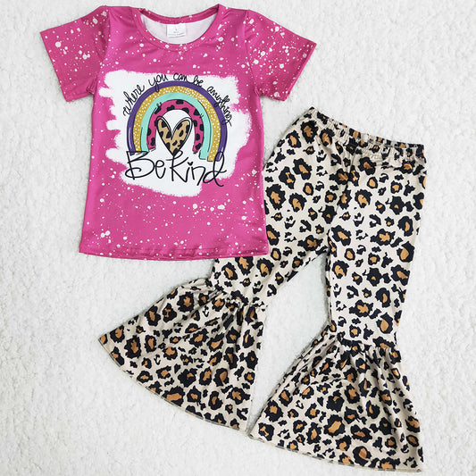 New Arrival Baby Girls Clothes Fashion Kids Clothes Girls Short Sleeve Bell Pants Set Spring B15-23