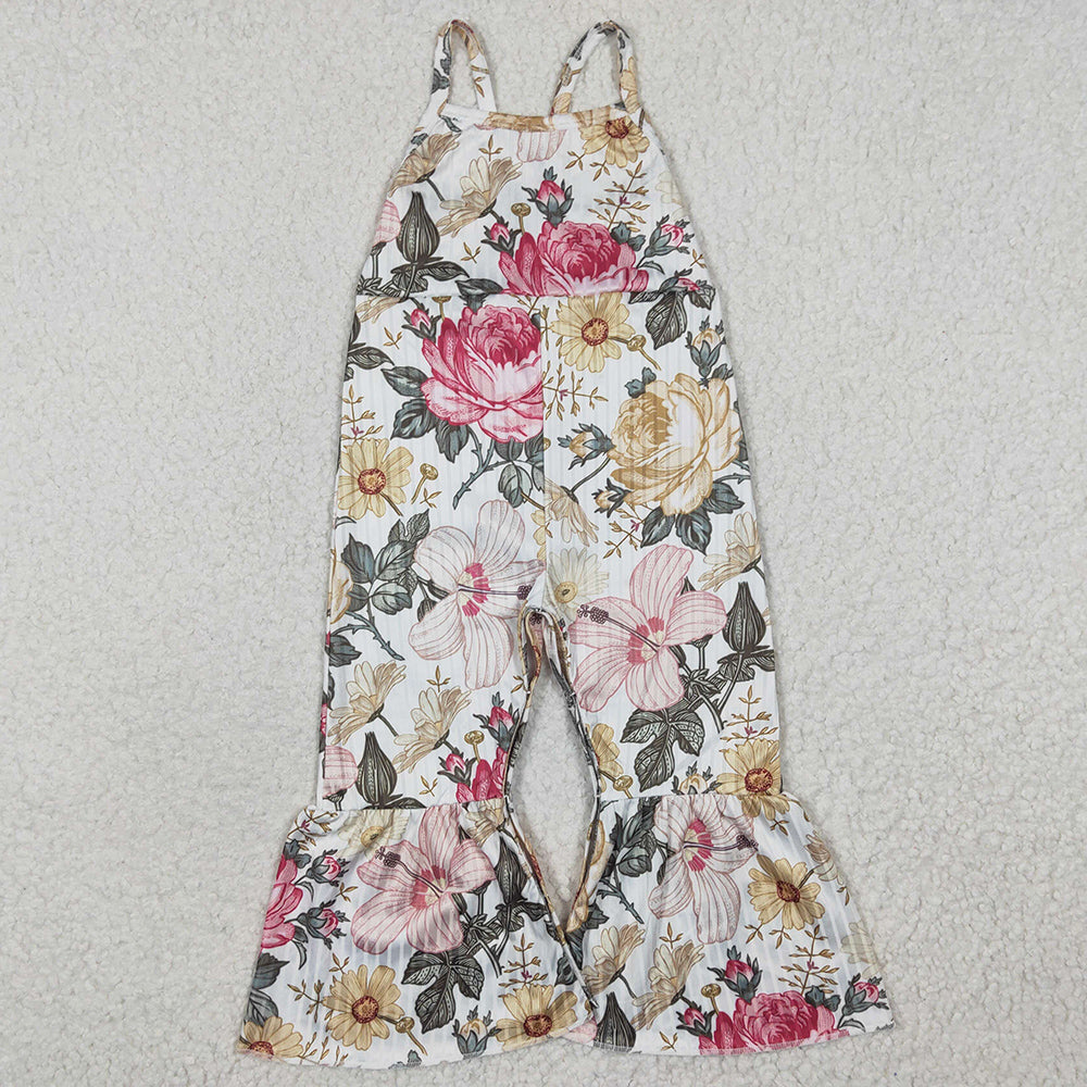 New Design Baby Girls Jumpsuit Flower Print Clothing SR0248