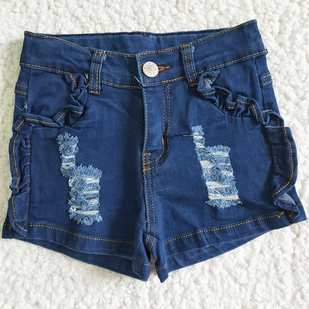 New Fashion Baby Girls Jeans Shorts Blue Summer Girls Shorts Jeans Toddler Girls Denim Boutique Kids Denim SS0014