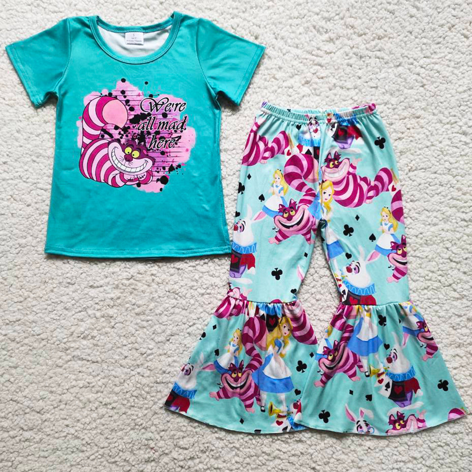 Fashion Baby Girl Clothes Boutique Short Sleeve Bell Pants Sets Toddler Girls Clothes Spring Cute Kids Outfits B0-2