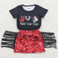 Baby Girls Clothes Peace Love Cows Tassel Skirts Clothes Sets GSD0302