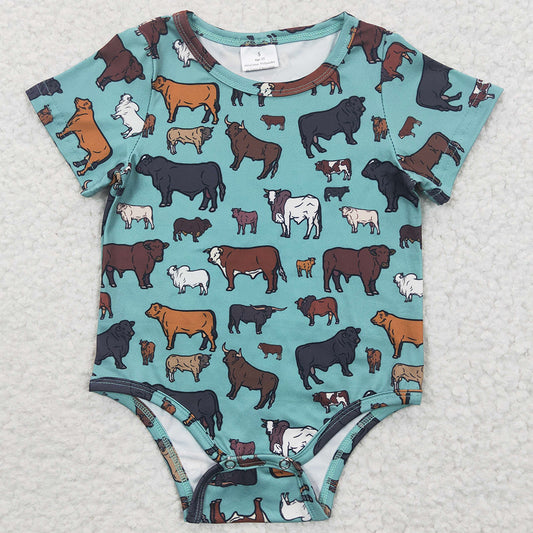 Infant Baby Boys Romper Western Cow Summer Baby Rompers SR0305