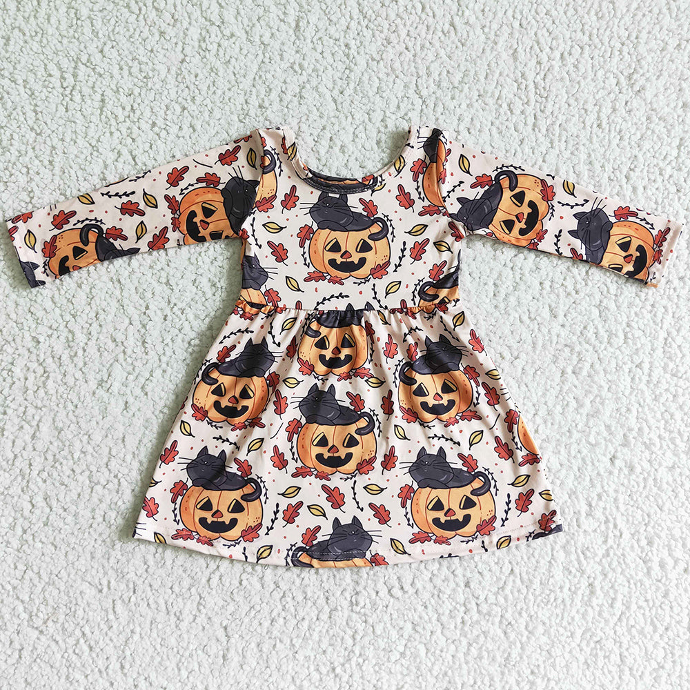 Girls Pumpkin Dress Halloween Clothing GLD0065