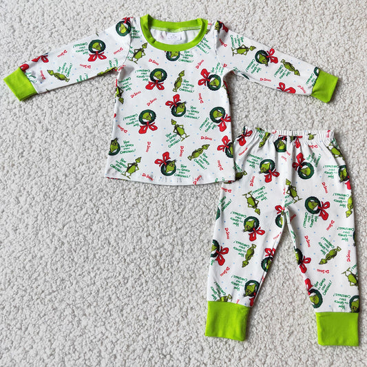 Christmas Kids Pajamas Girls Nightgown Boutique Baby Girl Pajamas Set 6 A20-3