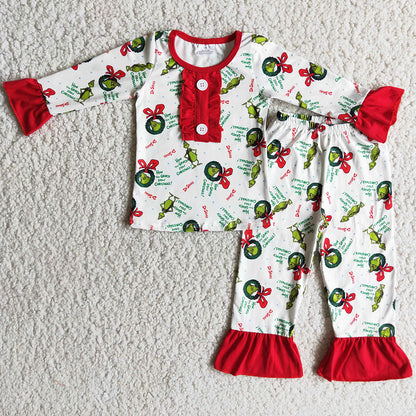 Christmas Kids Pajamas Girls Nightgown Boutique Baby Girl Pajamas Set 6 A20-3 12.1