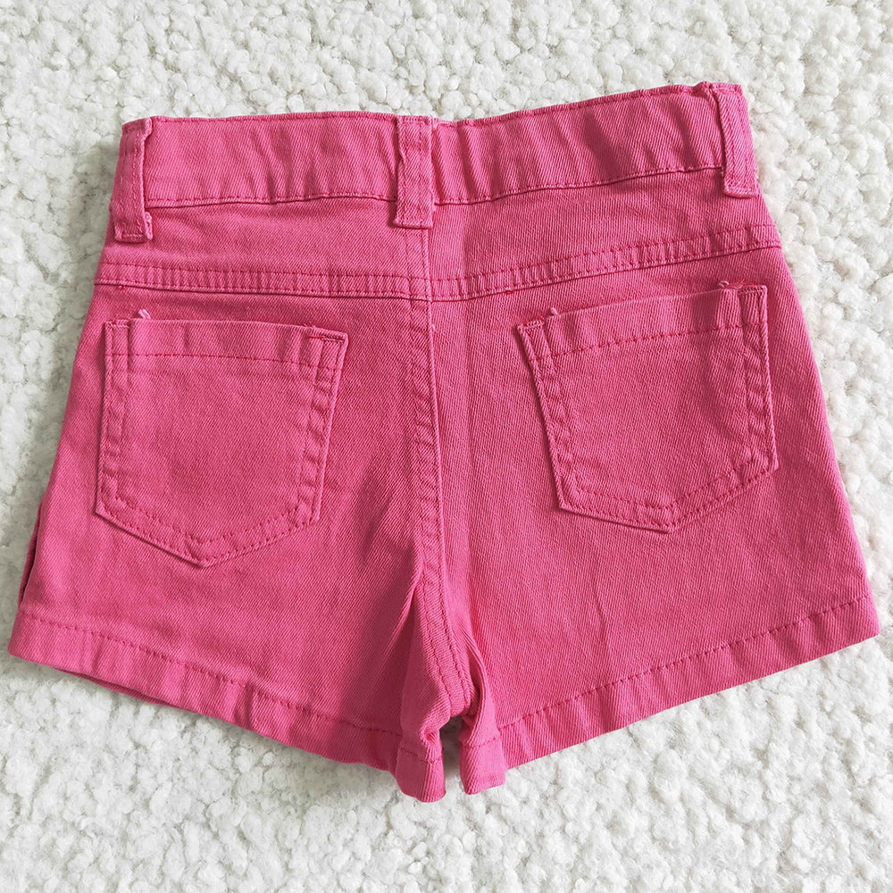 Wholesale Baby Girls Jeans Shorts Summer Pink Girls Shorts Jeans Toddler Girls Denim Boutique Children Denim SS0013