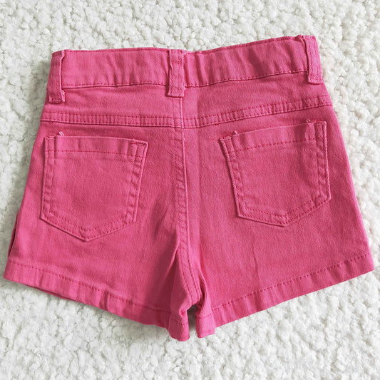 Wholesale Baby Girls Jeans Shorts Summer Pink Girls Shorts Jeans Toddler Girls Denim Boutique Children Denim SS0013