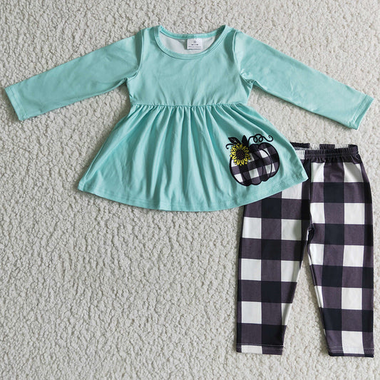 Boutique Girls Clothing Pumpkin Print Halloween Kids Baby Outfits GLP0252