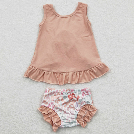 Baby Girls Clothes Pink Bow Tunic Floral Bummie Sets GBO0122