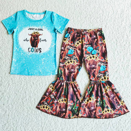 New Arrival Baby Girl Clothes Fashion Kids Clothes Girls Boutique Outfit Spring Summer Girls Clothing Short Sleeve Bell Pant Set B0-3