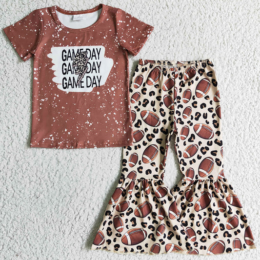 Boutique Girls Clothing Set Game Day Fashion Baby Kids Clothing GSPO0216