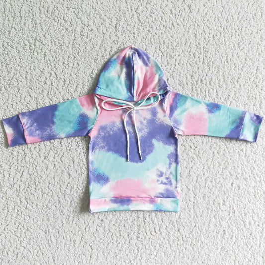 Boutique Girls Clothes Hoodie Top Tie Dye Kids Baby Girl Jacket Top 6 A24-4