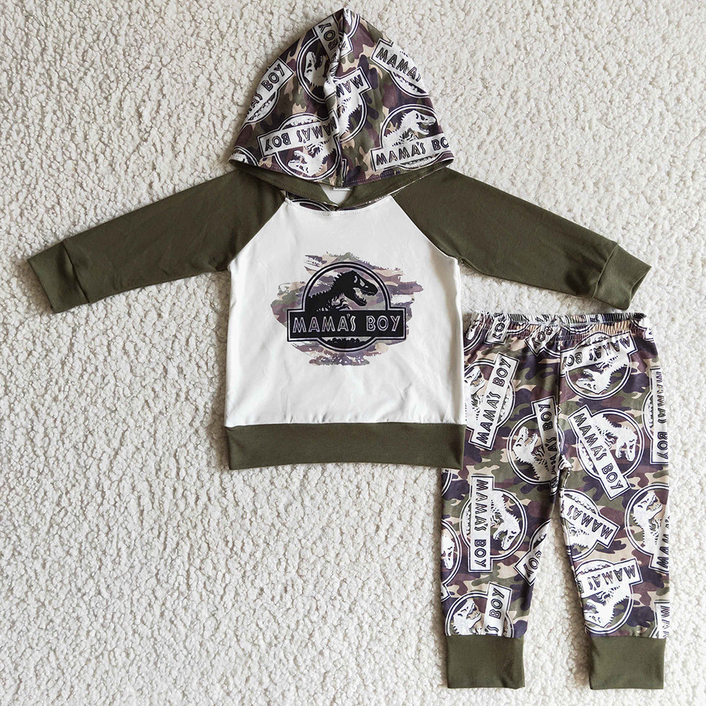 Boutique Baby Boy Clothes Hoodies Set Mama`s Boys Fall Kids Clothing Hooded Outfits BLP0078