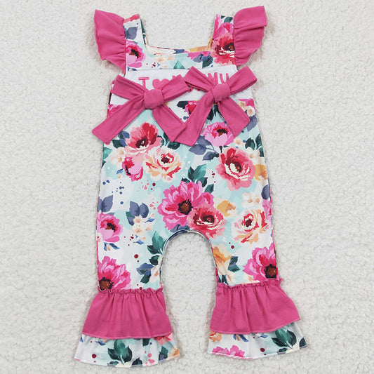 Toddler Baby Girls Romper I love Mommy Pink Floral Rompers SR0251