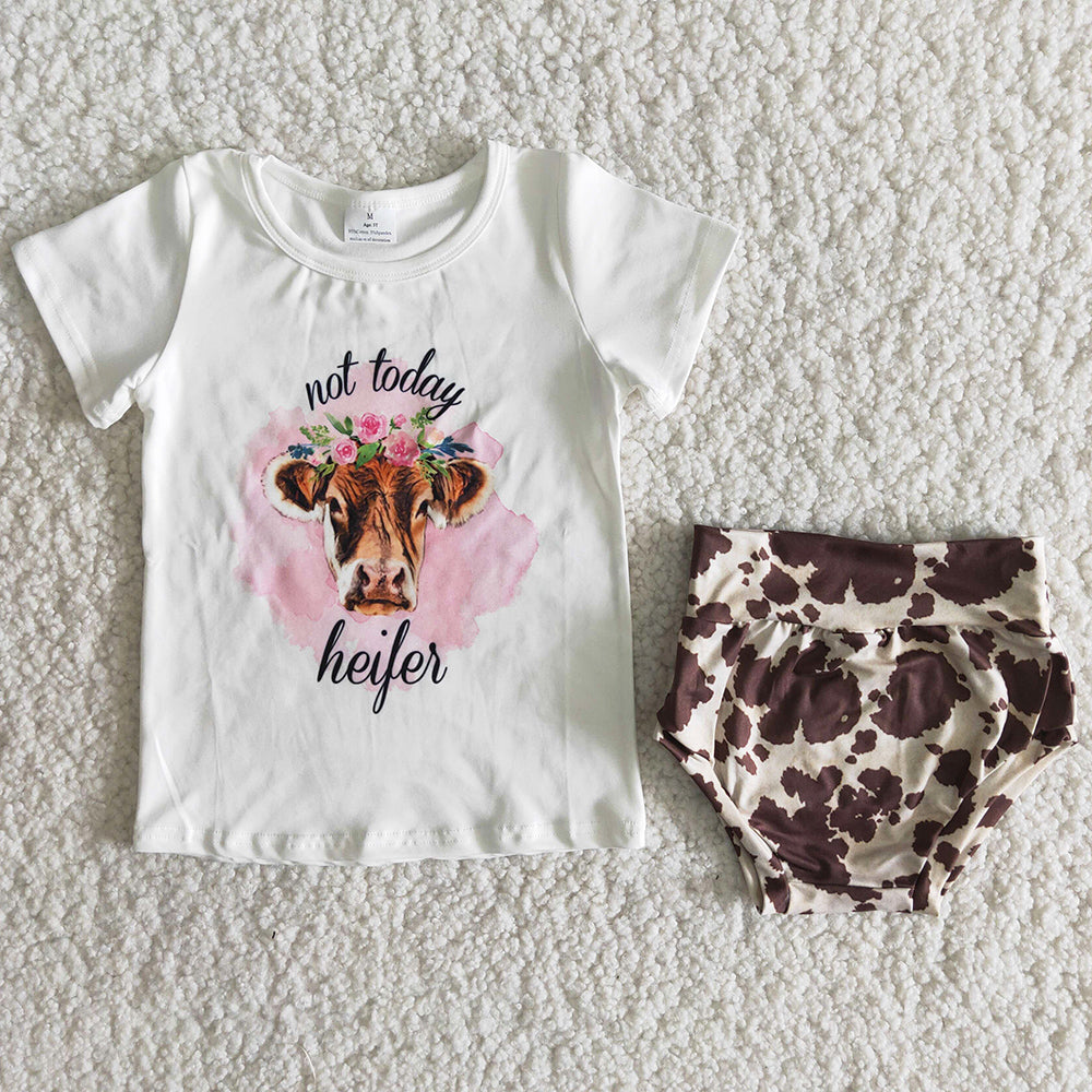 Fashion Girls Clothing Baby Bummies Set Cow Printed Cute Kids Summer Clothes Girls Bummies Wholesale B8-12