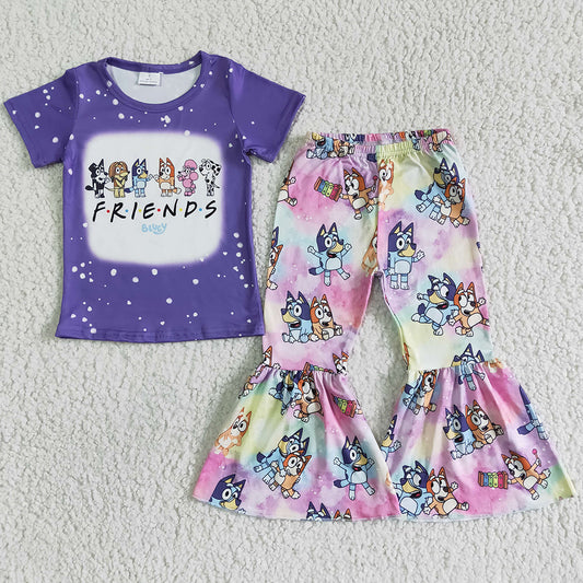 New Arrival Baby Girl Clothes Set Cute Kids Spring Clothes Girls Boutique Bell Bottom Outfits GSPO0059