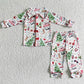 Christmas Tree Print Girls Pajamas Set Cute Kids Pajamas Girls Nightwear 6 A3-29