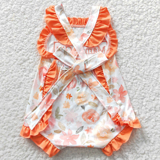 Infant Baby Romper Mommy's Girl Orange Flowers Rompers SR0330