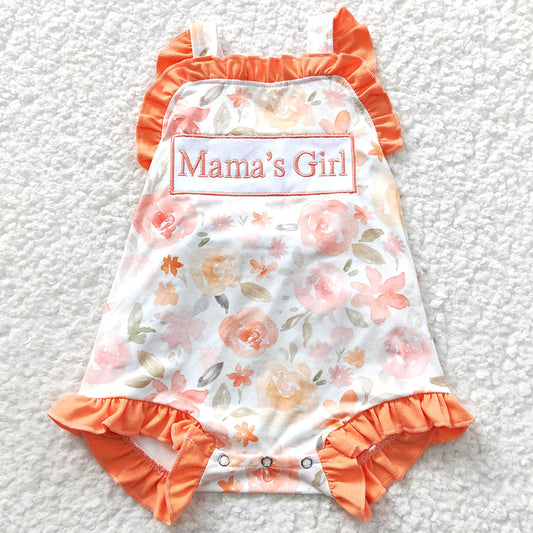 Infant Baby Romper Mommy's Girl Orange Flowers Rompers SR0330