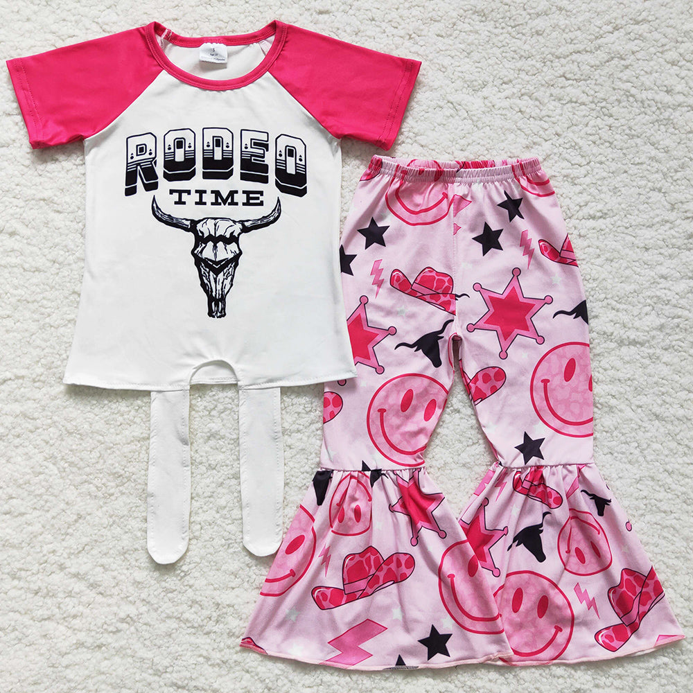 Wholesale Baby Girl Clothes Rodeo Cow Print Boutique Girls Outfits GSPO0250