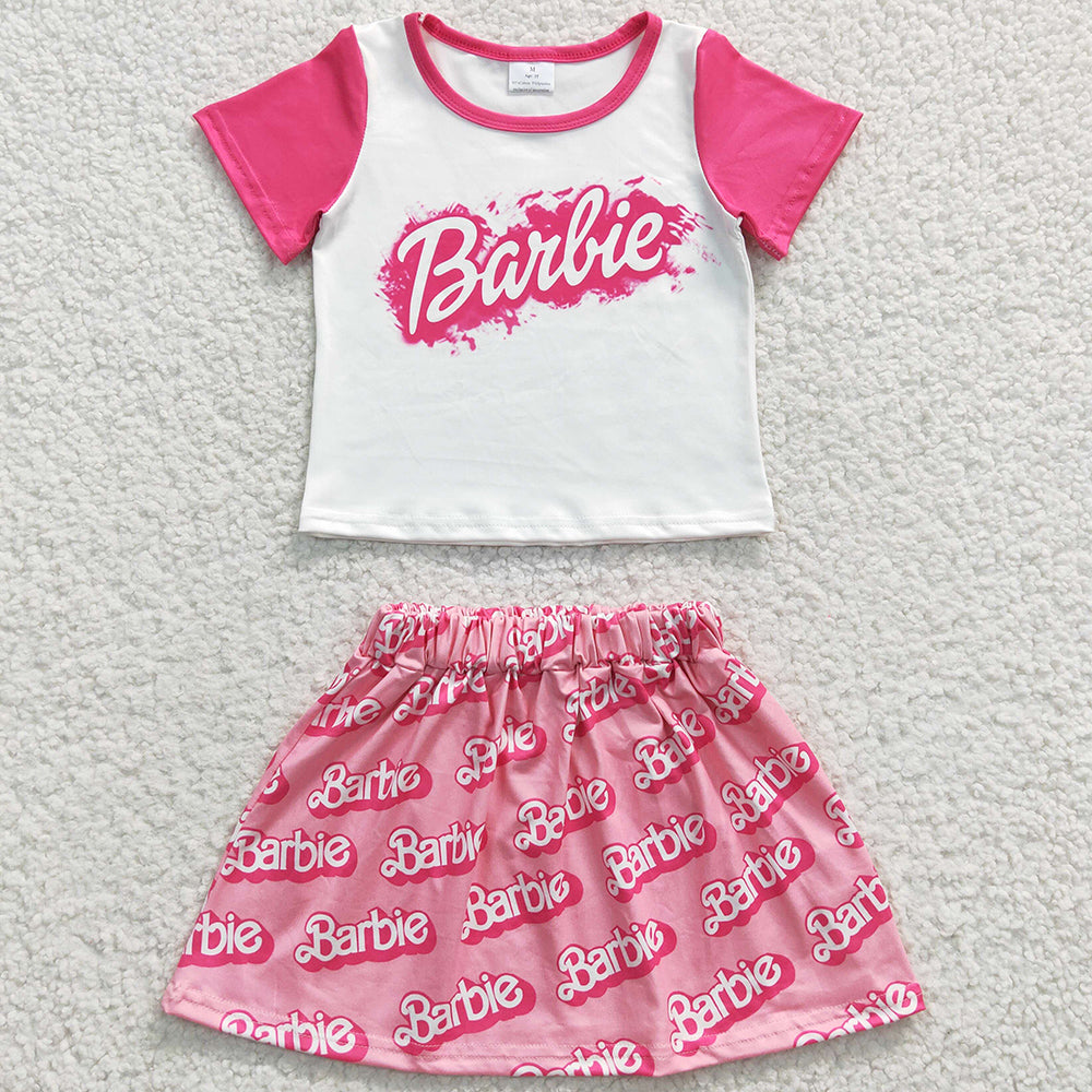 Baby Girl Clothes Short Sleeves Top Skirt Set GSD0294