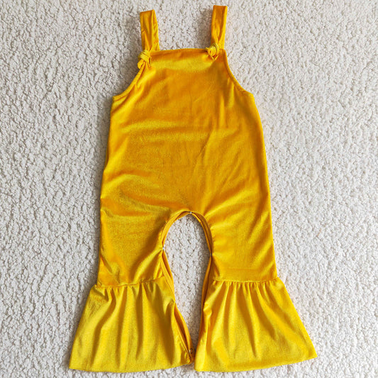 New Design Girls Velvet Jumpsuit Boutique Baby Kids Romper Jumpsuit SR0089