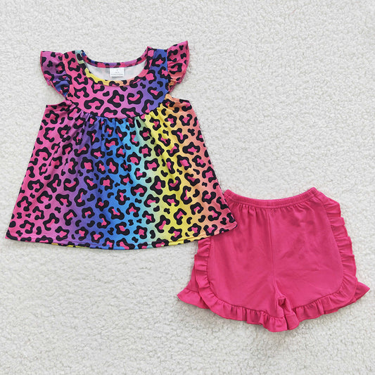 Summer Baby Girl Clothes Leopard Outfits GSSO0299