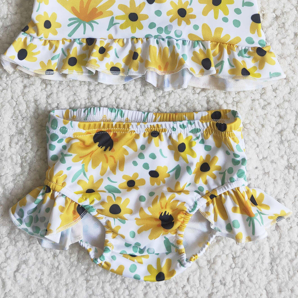 Hot Sale Baby Girl Swimsuit Girl Swimwear Sunflower Wholesale Toddler Girl Swimsuits C14-19