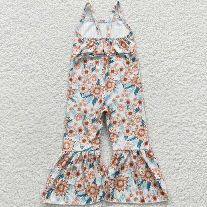 Summer Boutique Girls Jumpsuit Floral Sleeveless Girls Jumpsuits SR0309