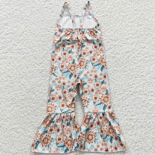 Summer Boutique Girls Jumpsuit Floral Sleeveless Girls Jumpsuits SR0309