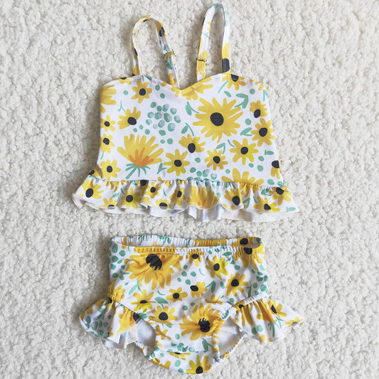 Hot Sale Baby Girl Swimsuit Girl Swimwear Sunflower Wholesale Toddler Girl Swimsuits C14-19