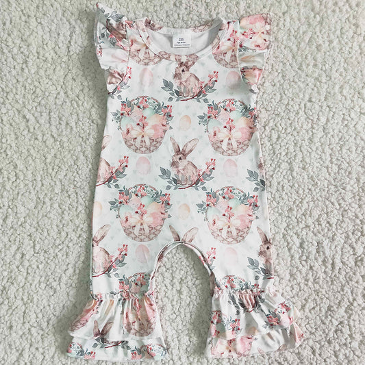 Boutique Baby Girls Clothes Romper Easter Bunny Cute Toddler Girls Rompers Wholesale Girls Clothing B6-27