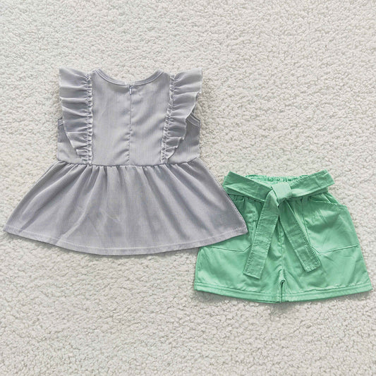 Hot Sale Kids Girls Clothing Summer Shorts Set A9-22