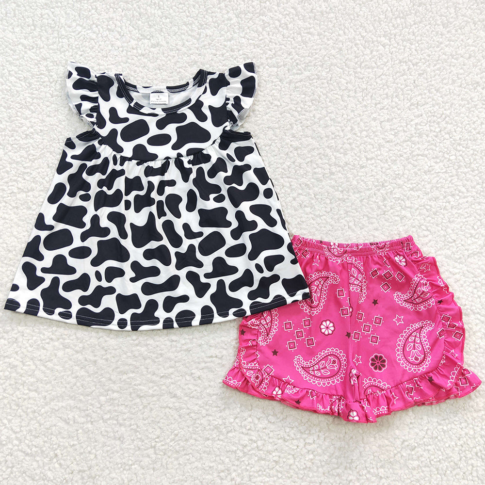 Boutique Summer Girls Clothing Short Sleeve Shorts Sets GSSO0300