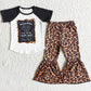 RTS Baby Girls Clothing Spring Short Sleeve Tee Shirt Top Bell Bottom Pants 2pcs Sets Wholesale Children Girl Boutique Outfits E2-20