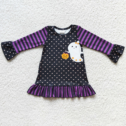 Halloween Boutique Girls Dress Fall Fashion Baby Girls Dress Long Sleeve Dresses 6 C6-22