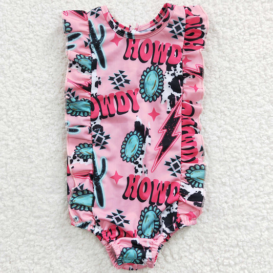 Western Style Cute Baby Girls Swimsuit S0036