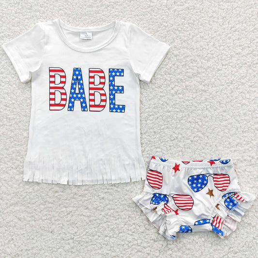 Baby Girls Clothes 4th Of July Babe Bummie Sets GBO0127