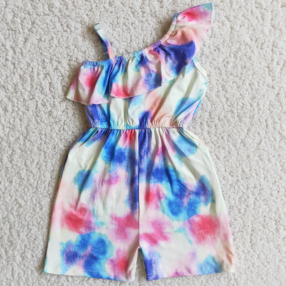 Wholesale Baby Girls Designer Clothes Boutique Girls Jumpsuit Tie Dye Girls Rompers Suspender Fashion Girls Jumpsuit