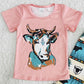 RTS Wholesale Baby Girl Clothes Cow Print Fashion Kids Designer Clothes Girls Bell Sets Western Style Boutique Baby Clothing B12-15