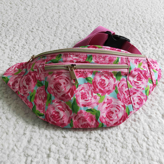 Rose Flower Print Girls Fanny Bag Chest Bags BA0023