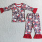 Christmas Baby Girls Pajamas Set Boutique Toddler Girls Sleepwear Nightwear 6 A6-14