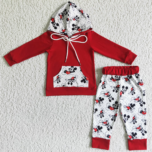 Fashion Toddler Boys Clothes Hoodie Outfits Cartoon print Cute Boys Clothing Fall Winter Baby Boy Clothes Outfits 6 A30-12