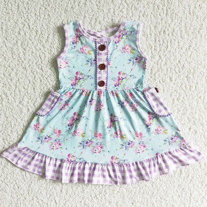 Summer Baby Girl Dress Flower Print Cute Girls Dresses GSD0051