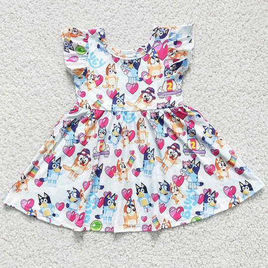 Girls Dress Valentine's Day Love Print Baby Clothes Girls Twirl Dresses C10-02