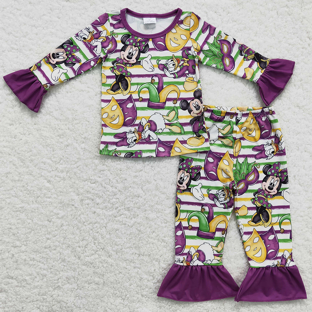 Mardi Gras Girls Pajamas Boutique Kids Sleepwear Set GLP0344