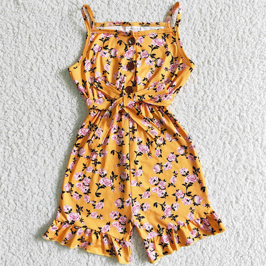 Fashion Infant Baby Girls Jumpsuit Rompers Flower Print Cute Girls Clothes Jumpsuit SR0005