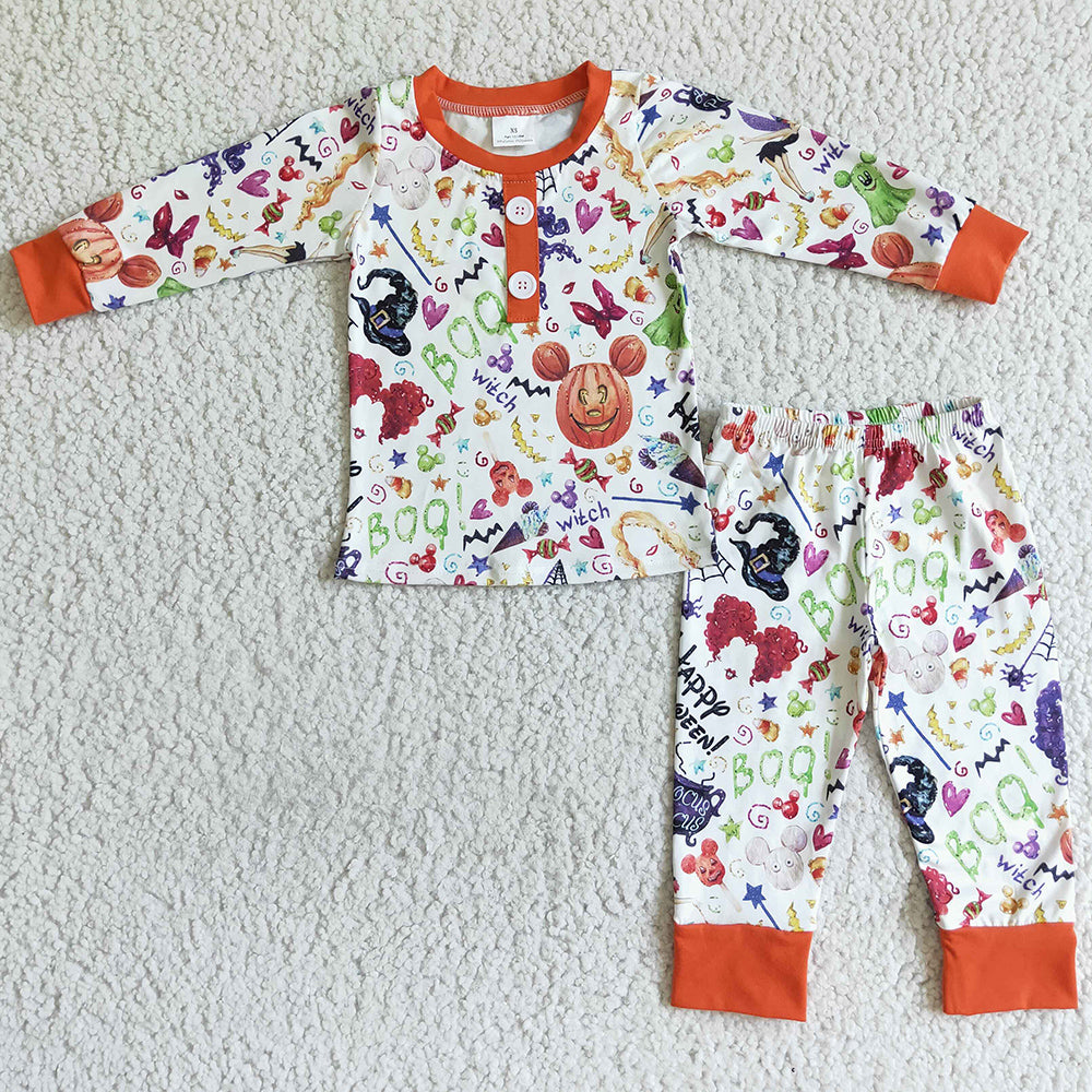 Fall Boys Pajamas Halloween Fall Long Sleev Kids Pajamas BLP0046